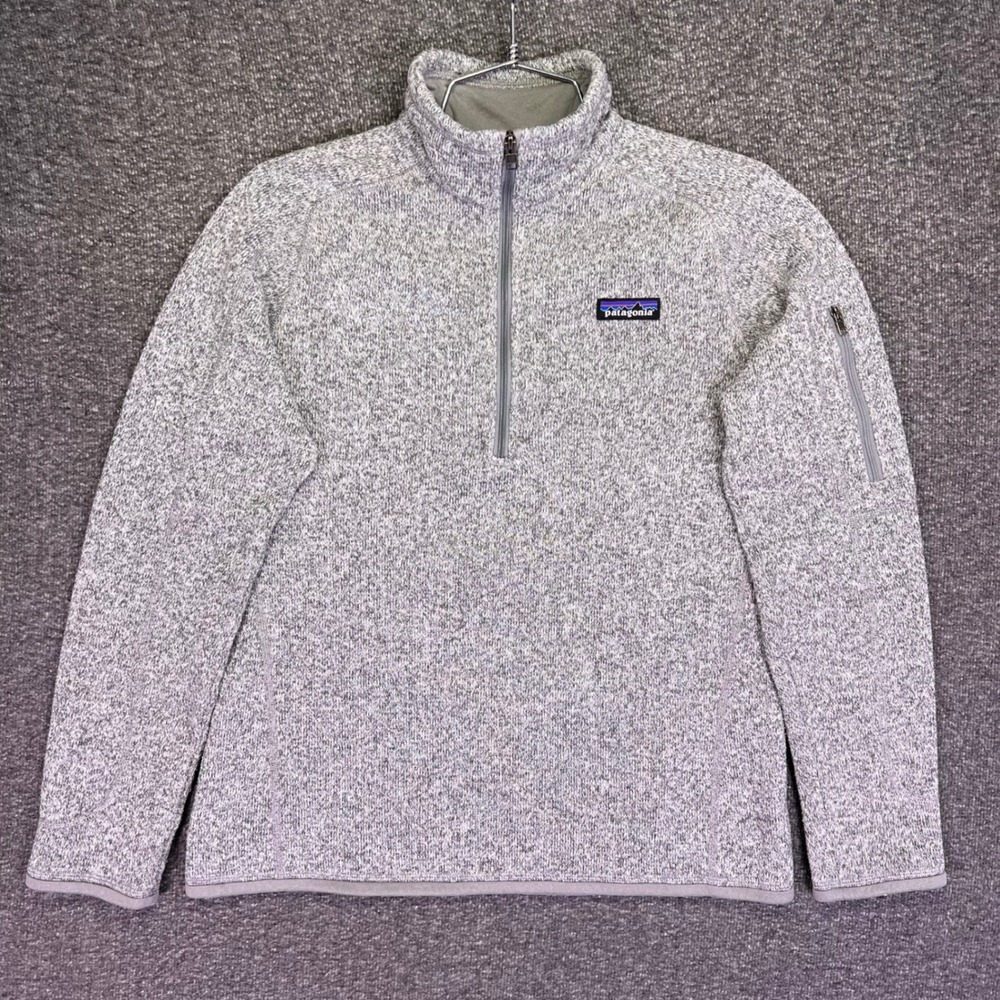 Patagonia Better Sweater Pullover Womens M Grey Heather 1/4 Zip Outdoor Speckled